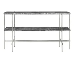 TS Console 2 hyllor | Stål/Grå Marmor
