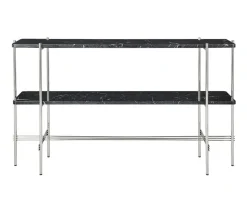 TS Console 2 hyllor | Stål/Svart Marmor