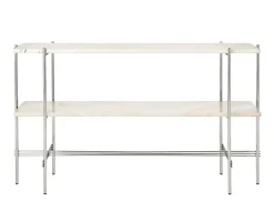 TS Console 2 hyllor | Stål/Vit Travertin