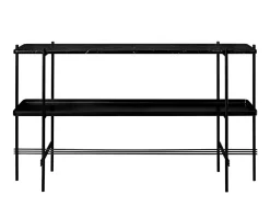 TS Console 2 hyllor | Svart/Svart Marmor