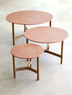 Twist Soffbord Ø90 | Lava Grey/ Travertine Look
