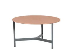 Twist Soffbord Ø70 | Light Grey/ Terracotta