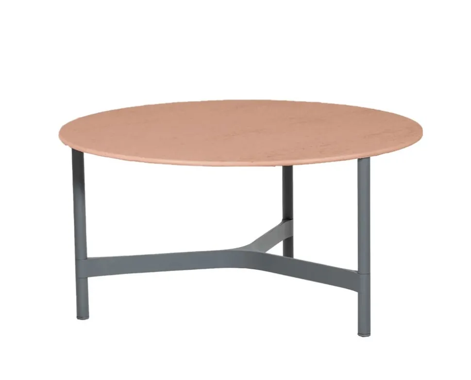 Twist Soffbord Ø90 | Light Grey/ Terracotta