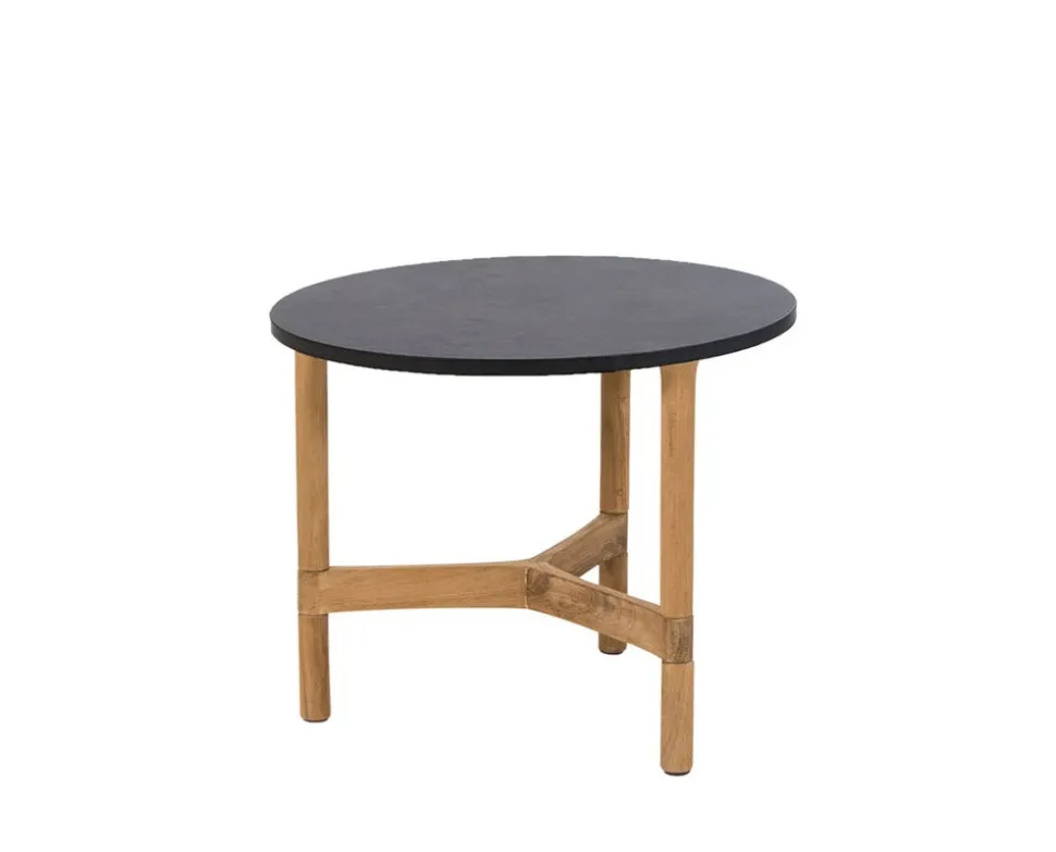 Twist Soffbord Ø45 | Teak/ Dark Grey