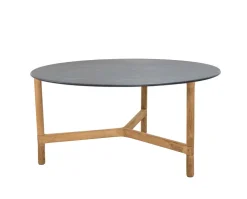 Twist Soffbord Ø90 | Teak/ Fossil Black