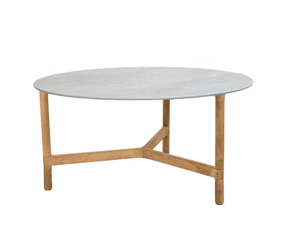 Twist Soffbord Ø90 | Teak/ Fossil Grey
