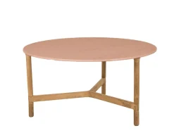 Twist Soffbord Ø90 | Teak/ Terracotta
