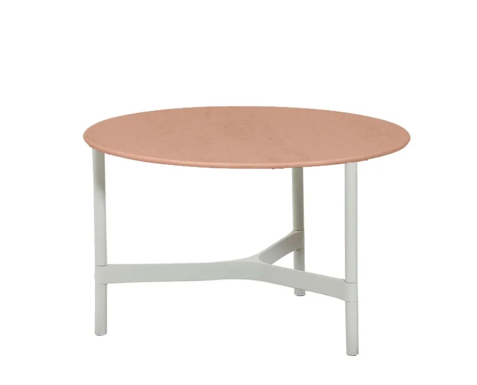 Twist Soffbord Ø70 | White/ Terracotta