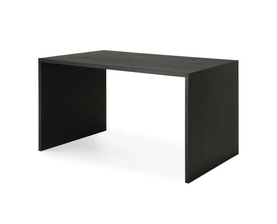 U Skrivbord 140x70 | Svartlackad Ek