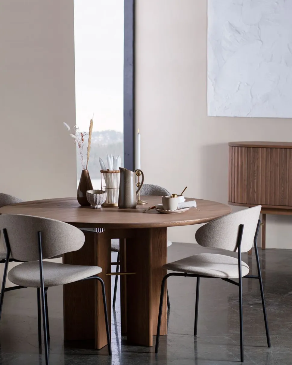 Velvet Fan Matbord | Runt | Delad Skiva