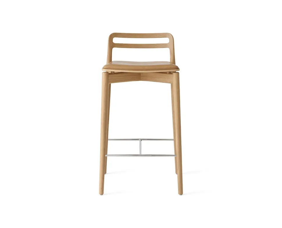 Vipp 484 Cabin Counter Stol | Ljus ek, sand läder