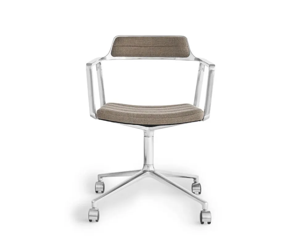 Vipp 452 Swivel Chair | Fötter | Polerat Aluminium, Dark Sand Tyg