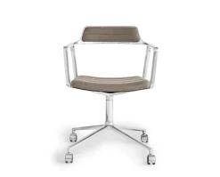 Vipp 452 Swivel Chair | Fötter | Polerat Aluminium, Dark Sand Tyg