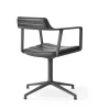 Vipp 452 Swivel Chair | Fötter | Pulverlackat Aluminium, Svart Läder