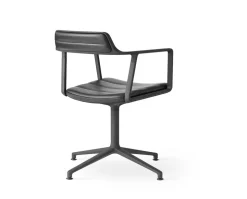 Vipp 452 Swivel Chair | Fötter | Pulverlackat Aluminium, Svart Läder