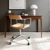 Vipp 452 Swivel Chair | Hjul | Polerat Aluminum, Sandfärgat Läder