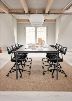 Vipp 453+ Swivel Stol | Fötter | Svart Läder, Polerat Aluminium