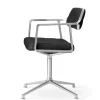 Vipp 453 Swivel Stol | Fötter | Svart Läder, Polerat Aluminium