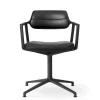 Vipp 453 Swivel Stol | Fötter | Svart Läder, Svart Ram