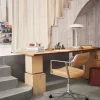 Vipp 453+ Swivel Stol | Hjul | Camel Läder, Polerat Aluminium