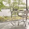 Vipp 453+ Swivel Stol | Hjul | Textil Mörk Sand, Polerat Aluminium
