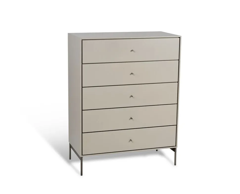 Volt Byrå 5 Lådor | Beige / Rostfritt