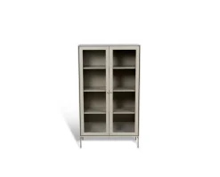 Volt Skåp Glasdörr 130 | Beige / Rostfritt