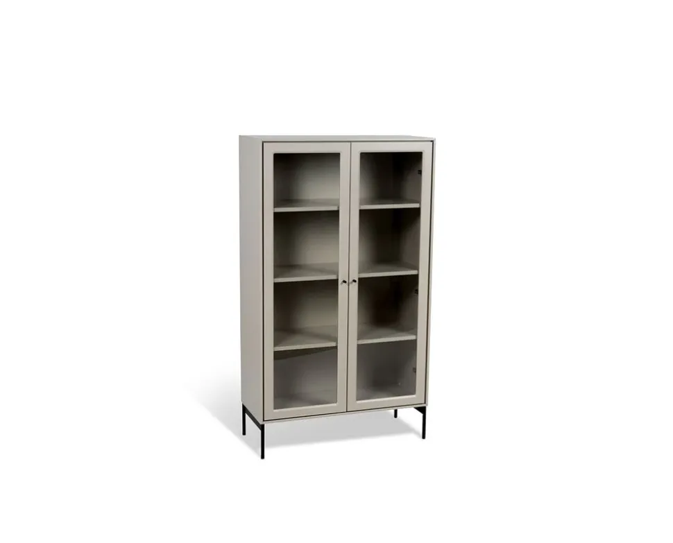 Volt Skåp Glasdörr 130 | Beige / Svart