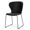 Wing Stol | Svart PU | Svart metall
