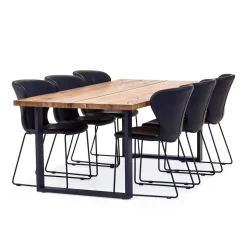 Wing Stol | Svart PU | Svart metall