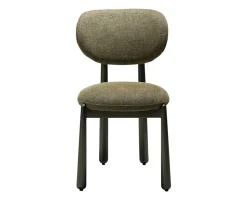 Woke Stol | Dark Olive Bouclé/Antique Pewter