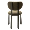Woke Stol | Dark Olive Bouclé/Antique Pewter