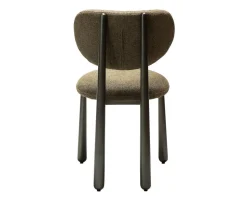 Woke Stol | Dark Olive Bouclé/Antique Pewter