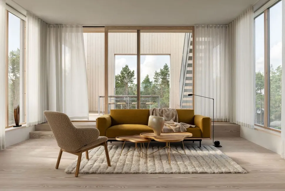 Wood soffa 3-sits
