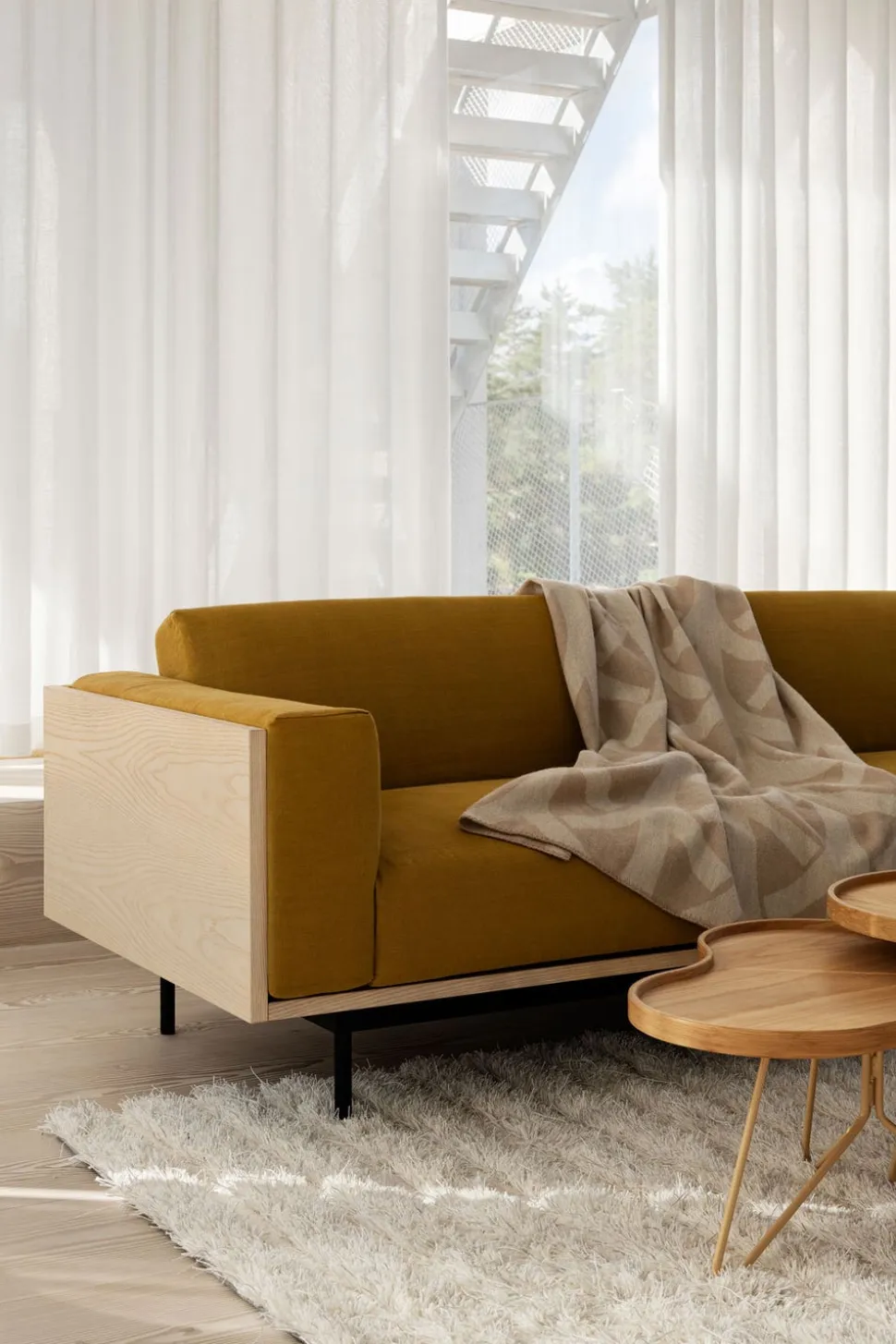 Wood soffa 3-sits