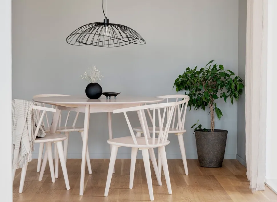 Yumi Matbord | Runt Ø115, Vitpigmenterad Ek