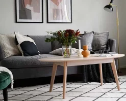 Yumi Soffbord | Ovalt, Vitpigmenterad Ek