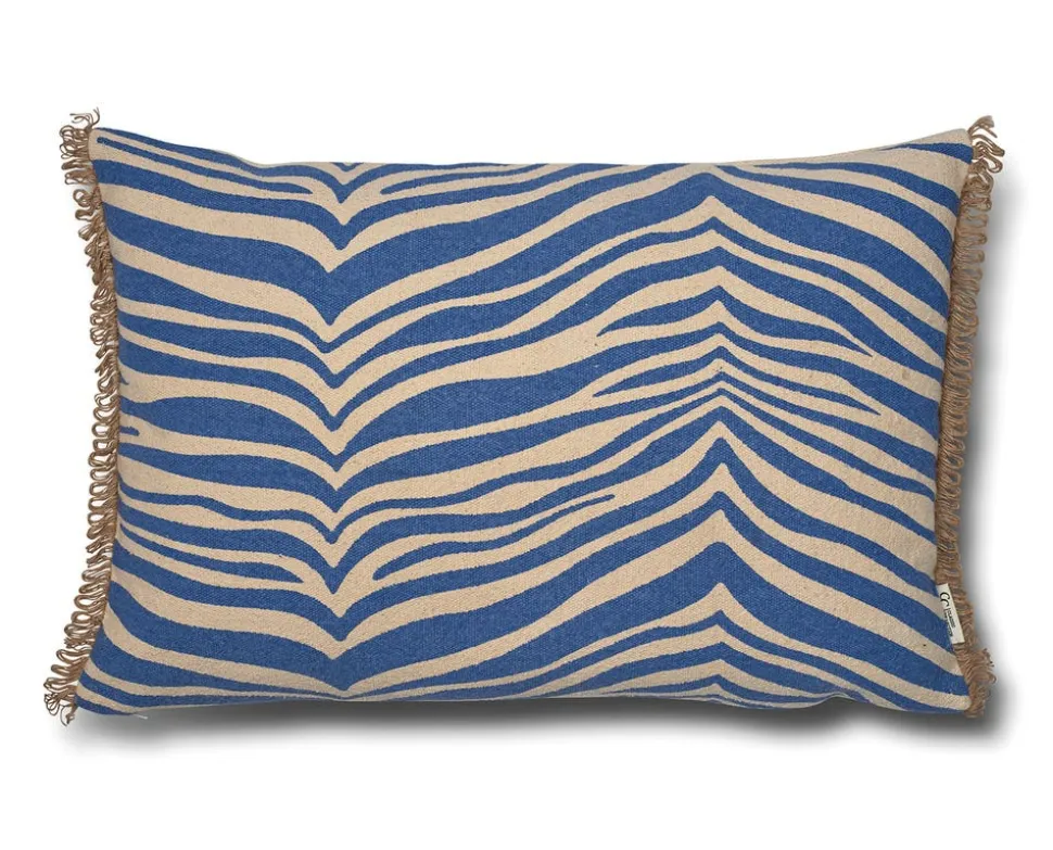Zebra Kudde 40x60 Blå
