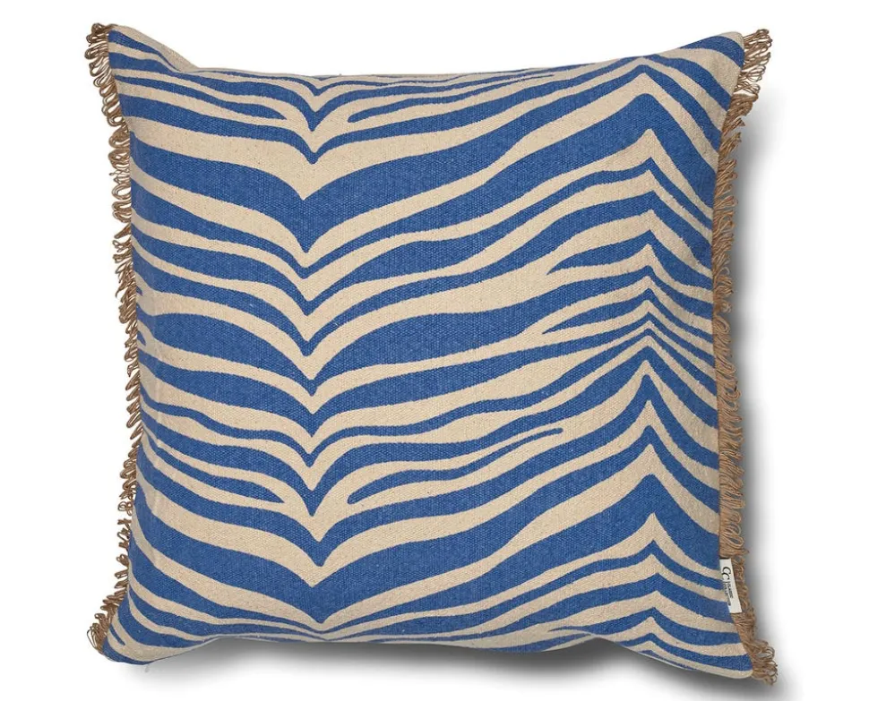 Zebra Kudde 50x50 Blå
