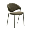 Zone Stol | Dark Olive Bouclé | Antique Pewter