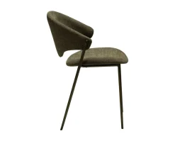 Zone Stol | Dark Olive Bouclé | Antique Pewter