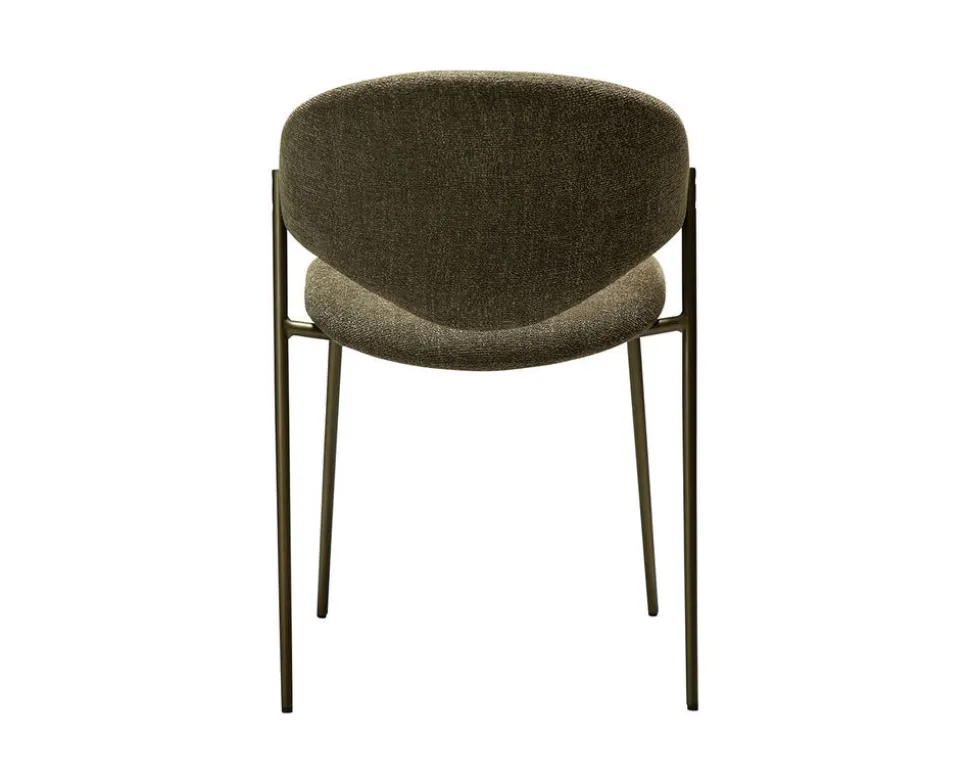 Zone Stol | Dark Olive Bouclé | Antique Pewter