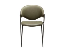 Zone Stol | Dark Olive Konstläder | Antique Pewter