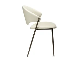 Zone Stol | Frosted Almond Konstläder | Antique Brass