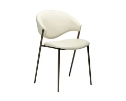 Zone Stol | Frosted Almond Konstläder | Antique Brass