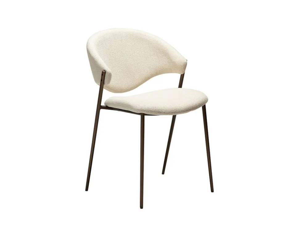 Zone Stol | Simply Beige Bouclé | Antique Brass