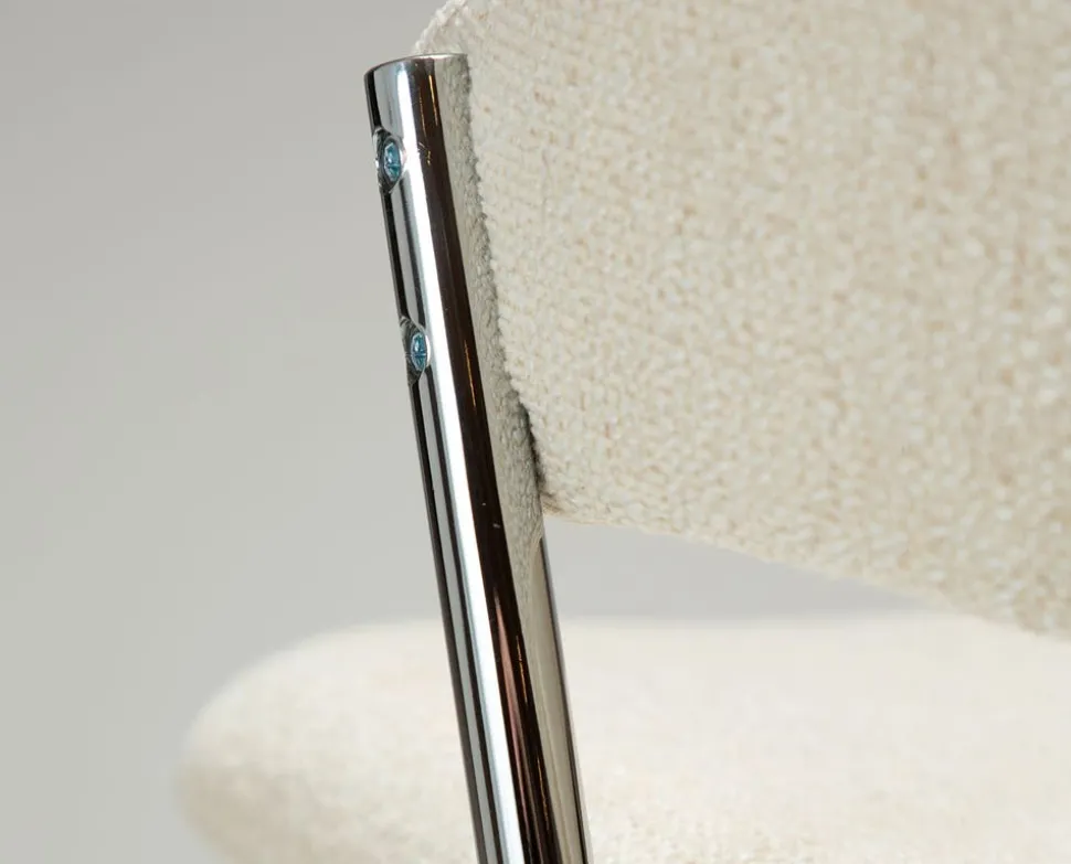 Zone Stol | Simply Beige Bouclé | Chrome